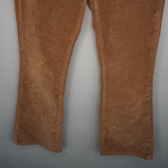 New Free People in My Feelings Velvet Crop Slim Flare Pants in Chocolate sz S - Picture 7 of 16